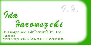 ida haromszeki business card